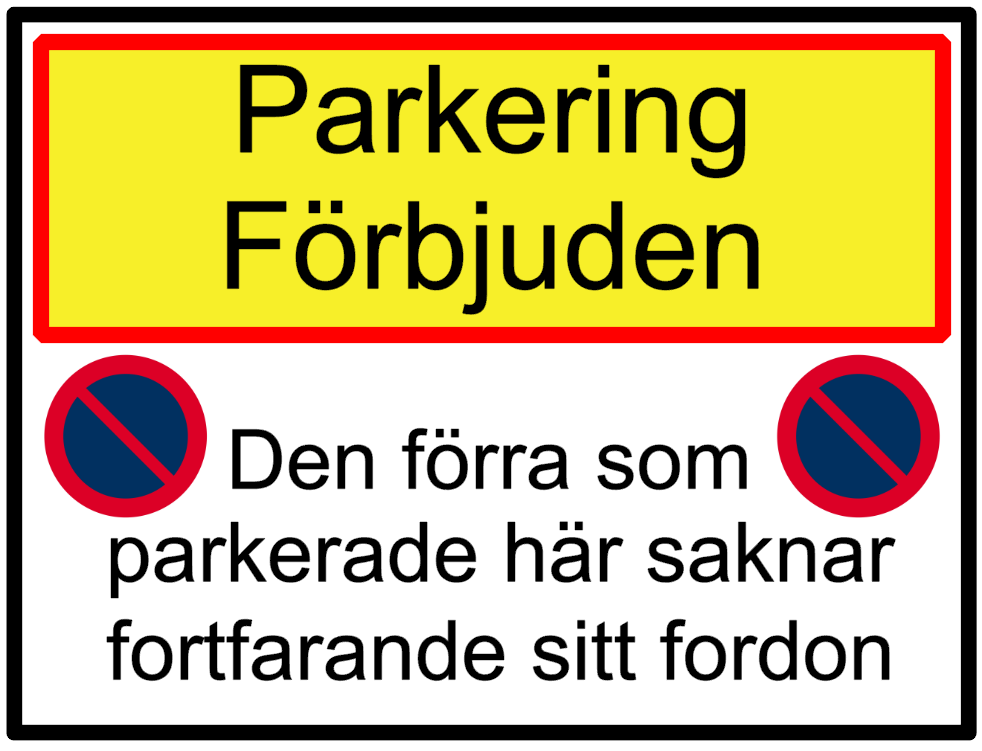 Parkering skylt