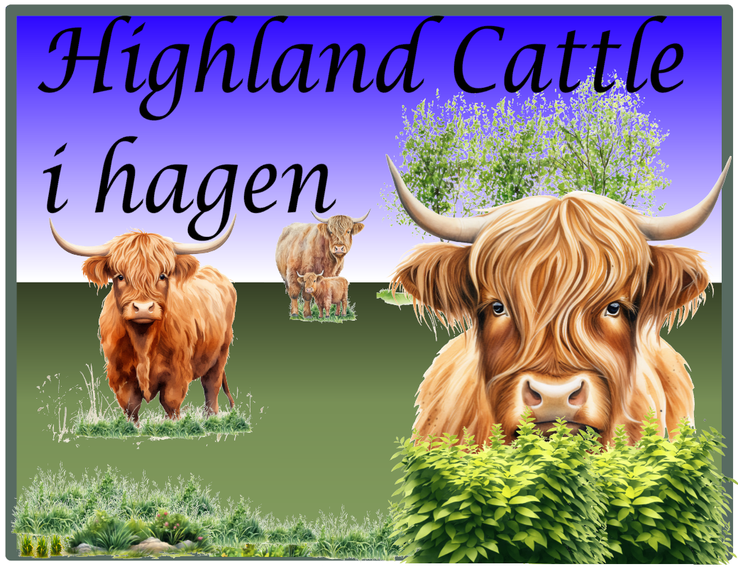 Highland Cattle i hagen