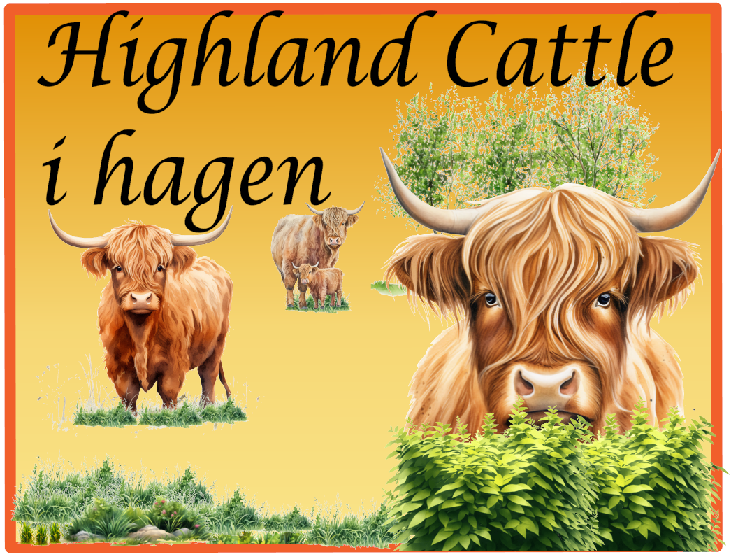 Highland Cattle i hagen