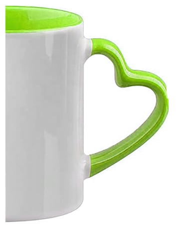 Eget motiv på mugg limegrön/vit